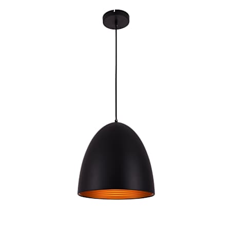 Elegant Lighting Circa 12" High Pendant with an Aluminum Shade Black