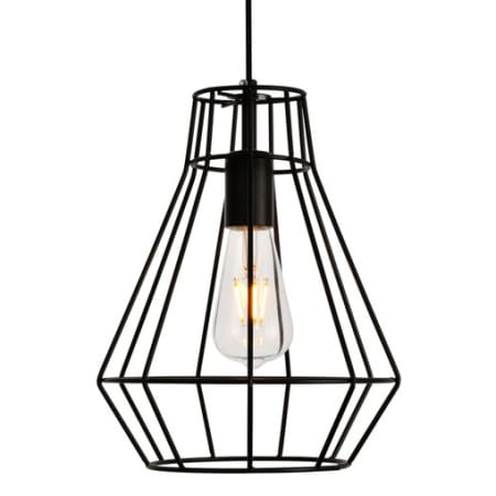 Elegant Lighting Jago Single Light 9-1/8" Wide Mini Pendant with an Aluminum Shade Black