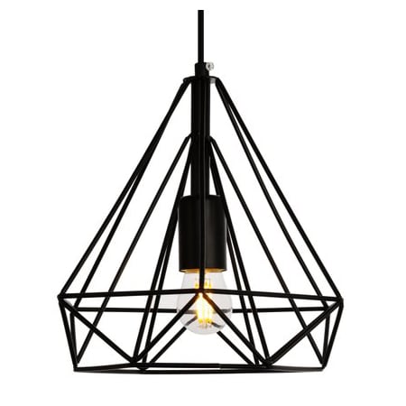 Elegant Lighting Jago Single Light 9-13/16" Wide Mini Pendant with an Aluminum Shade Black