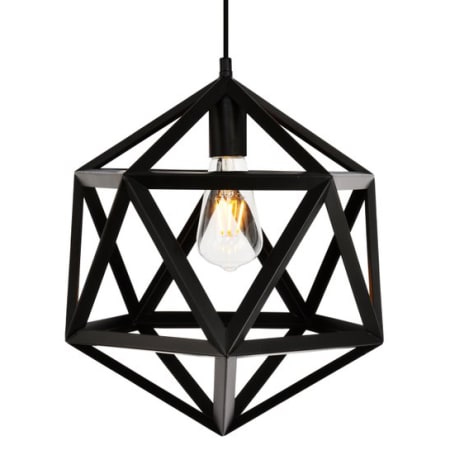 Elegant Lighting Redmond Single Light 13" Wide Pendant with an Aluminum Shade Black