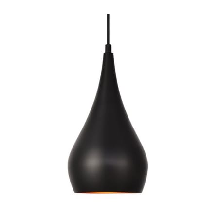 Elegant Lighting Nora 6" Wide Plug-In Mini Pendant Black