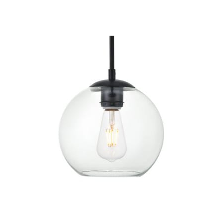Elegant Lighting Baxter 8" Wide Plug-In Mini Pendant with Clear Glass Shade Black