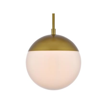 Elegant Lighting Eclipse 8" Wide Plug-In Mini Pendant with Frosted Glass Shade Brass