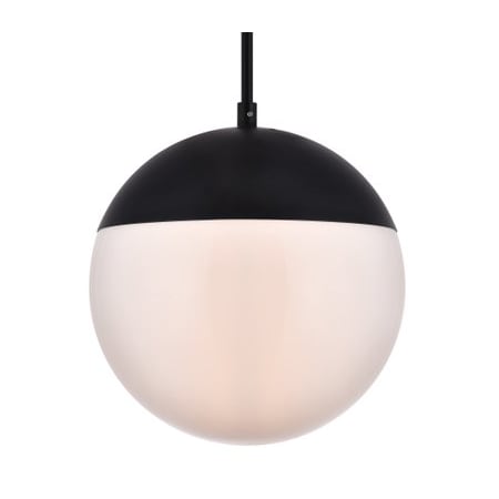 Elegant Lighting Eclipse 10" Wide Plug-In Mini Pendant with Frosted Glass Shade Black