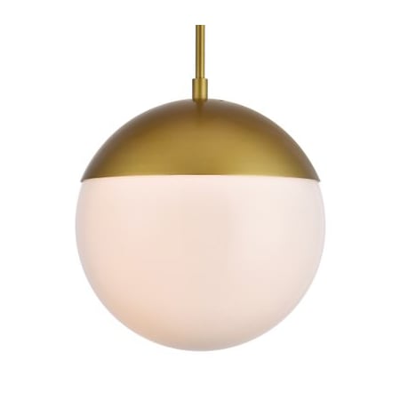 Elegant Lighting Eclipse 10" Wide Plug-In Mini Pendant with Frosted Glass Shade Brass