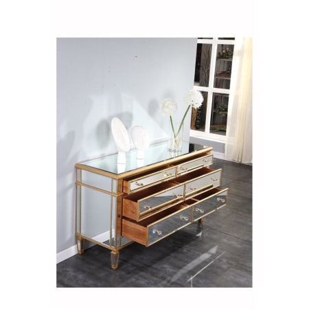 Elegant Lighting-MF1-1005-Lifestyle of Gold / Clear with drawers open