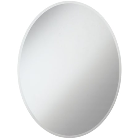 Elegant Lighting Aden 28" W x 36" H Oval Frameless Bathroom Mirror Clear