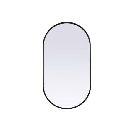 Elegant Lighting Asha 20" W x 36" H Modern Oval Bathroom Wall Mirror Black