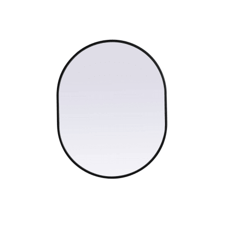 Elegant Lighting Asha 24" W x 30" H Modern Oval Bathroom Wall Mirror Black