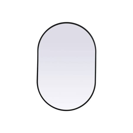 Elegant Lighting Asha 24" W x 36" H Modern Oval Bathroom Wall Mirror Black