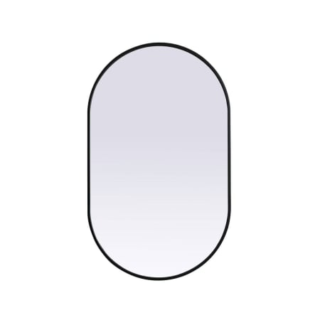 Elegant Lighting Asha 24" W x 40" H Modern Oval Bathroom Wall Mirror Black