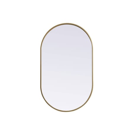 Elegant Lighting Asha 24" W x 40" H Modern Oval Bathroom Wall Mirror Brass