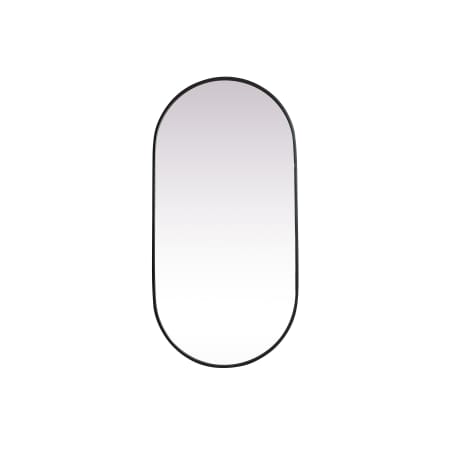 Elegant Lighting Asha 24" W x 48" H Oval Framed Bathroom Mirror Black