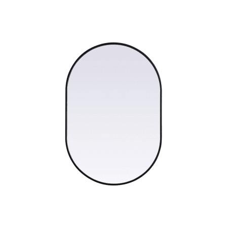 Elegant Lighting Asha 27" W x 40" H Modern Oval Bathroom Wall Mirror Black