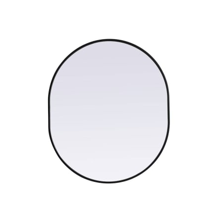 Elegant Lighting Asha 30" W x 36" H Modern Oval Bathroom Wall Mirror Black