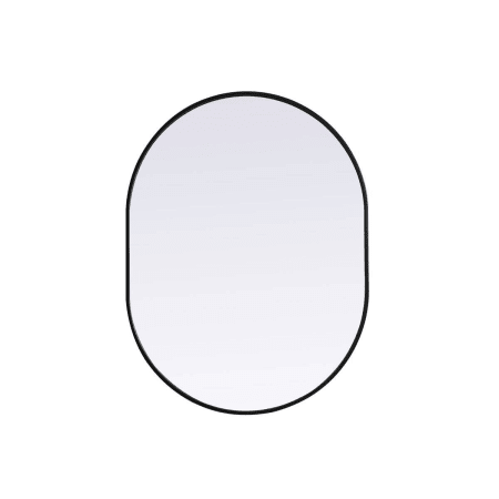 Elegant Lighting Asha 30" W x 40" H Modern Oval Bathroom Wall Mirror Black