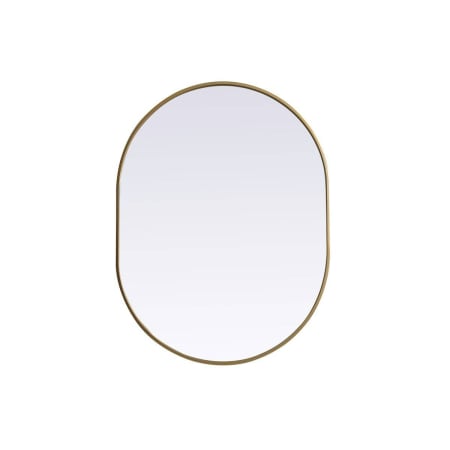 Elegant Lighting Asha 30" W x 40" H Modern Oval Bathroom Wall Mirror Brass