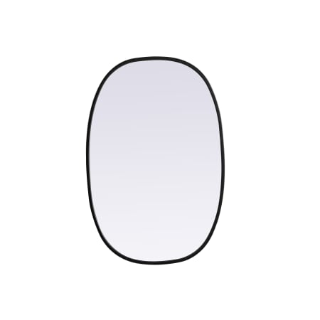 Elegant Lighting Brynn 20" W x 30" H Modern Oval Bathroom Wall Mirror Black