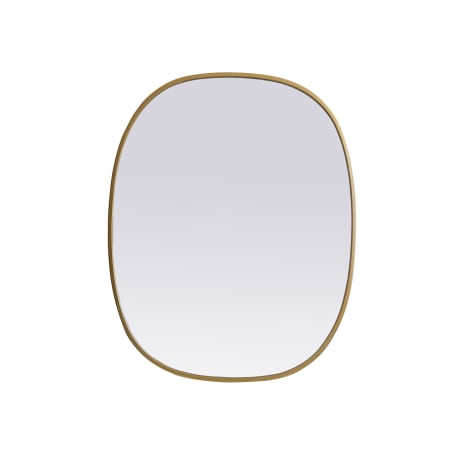 Elegant Lighting Brynn 24" W x 30" H Modern Oval Bathroom Wall Mirror Brass