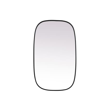 Elegant Lighting Brynn 24" W x 40" H Modern Oval Bathroom Wall Mirror Black