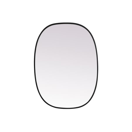 Elegant Lighting Brynn 27" W x 36" H Modern Oval Bathroom Wall Mirror Black