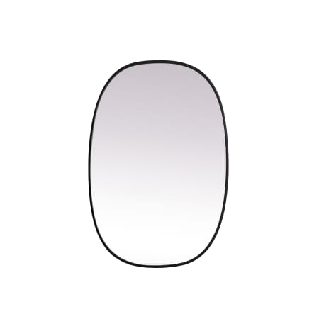 Elegant Lighting Brynn 27" W x 40" H Modern Oval Bathroom Wall Mirror Black
