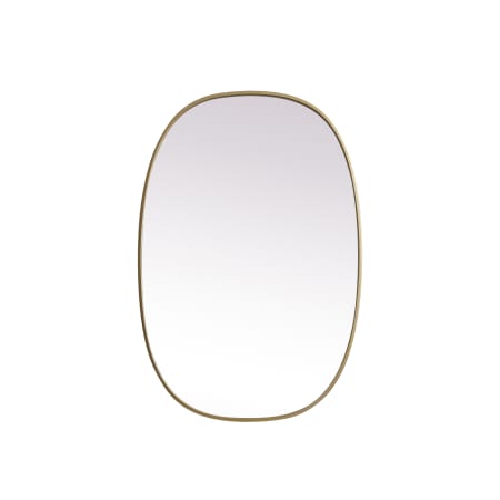 Elegant Lighting Brynn 27" W x 40" H Modern Oval Bathroom Wall Mirror Brass