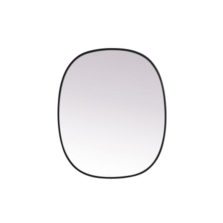 Elegant Lighting Brynn 30" W x 36" H Modern Oval Bathroom Wall Mirror Black