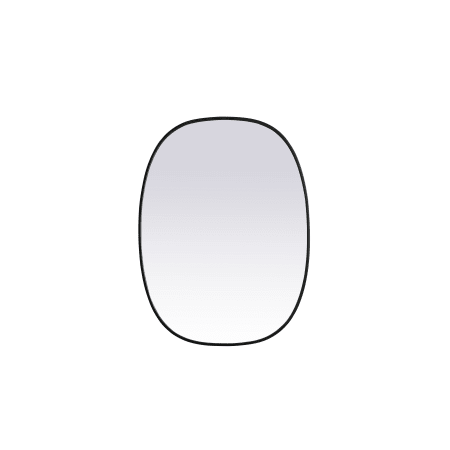 Elegant Lighting Brynn 30" W x 40" H Modern Oval Bathroom Wall Mirror Black