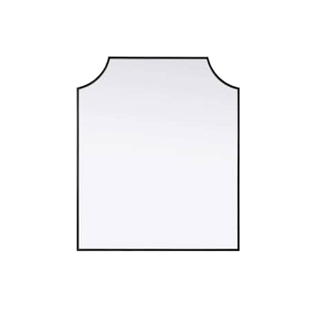 Elegant Lighting Everleigh 30"W x 36"H Rectangular Flat Iron Framed Vertical Accent Mirror Black