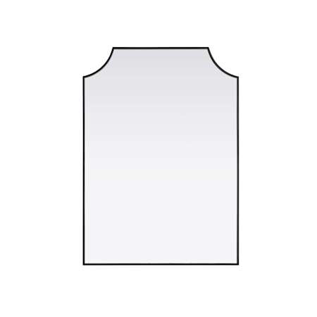 Elegant Lighting Everleigh 30"W x 42"H Rectangular Flat Iron Framed Vertical Accent Mirror Black