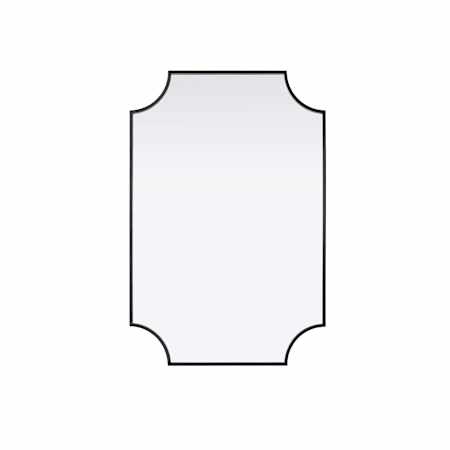 Elegant Lighting Everleigh 24"W x 36"H Rectangular Flat Iron Framed Accent Mirror Black