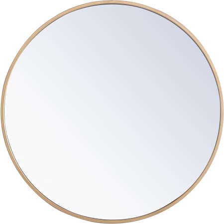 Elegant Lighting Vatinius 24" Diameter Circular Metal Framed Bathroom Mirror Brass