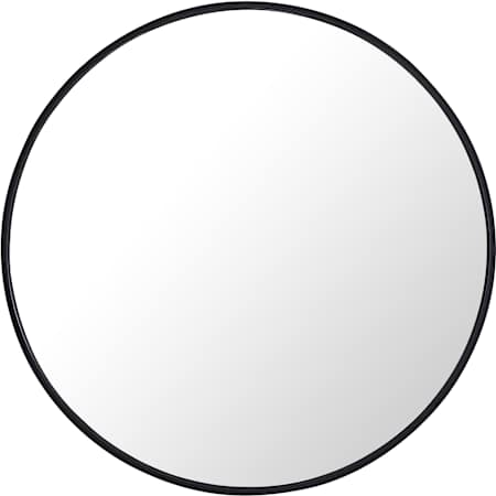 Elegant Lighting Vatinius 28" Diameter Traditional Circular Framed Bathroom Wall Mirror Black