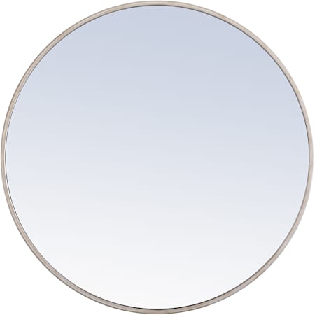 Elegant Lighting Vatinius 28" Diameter Traditional Circular Framed Bathroom Wall Mirror Silver