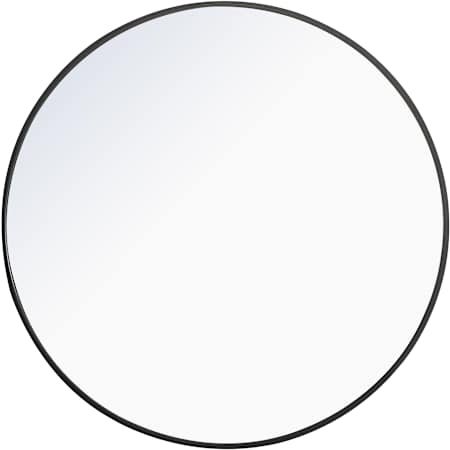 Elegant Lighting Vatinius 32" Diameter Circular Metal Framed Bathroom Mirror Black