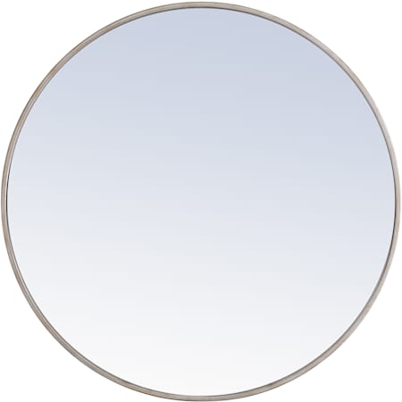 Elegant Lighting Vatinius 32" Diameter Circular Metal Framed Bathroom Mirror Silver