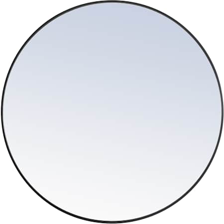 Elegant Lighting Vatinius 42" Diameter Traditional Circular Framed Bathroom Wall Mirror Black
