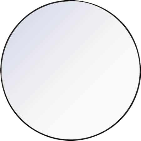 Elegant Lighting Vatinius 48" Diameter Traditional Circular Framed Bathroom Wall Mirror Black