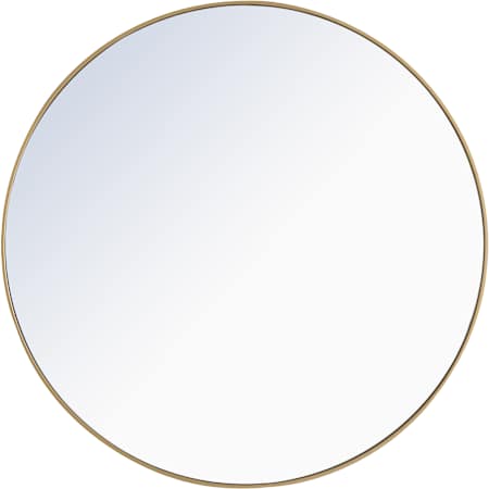 Elegant Lighting Vatinius 48" Diameter Traditional Circular Framed Bathroom Wall Mirror Brass