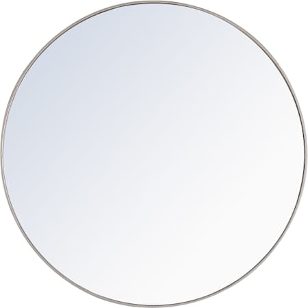 Elegant Lighting Vatinius 48" Diameter Traditional Circular Framed Bathroom Wall Mirror Silver