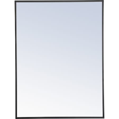 Elegant Lighting Vatinius 24" W x 32" H Rectangular Metal Framed Bathroom Mirror Black