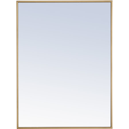 Elegant Lighting Vatinius 24" W x 32" H Rectangular Metal Framed Bathroom Mirror Brass