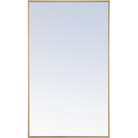 Elegant Lighting Vatinius 24" W x 40" H Rectangular Metal Framed Bathroom Mirror Brass