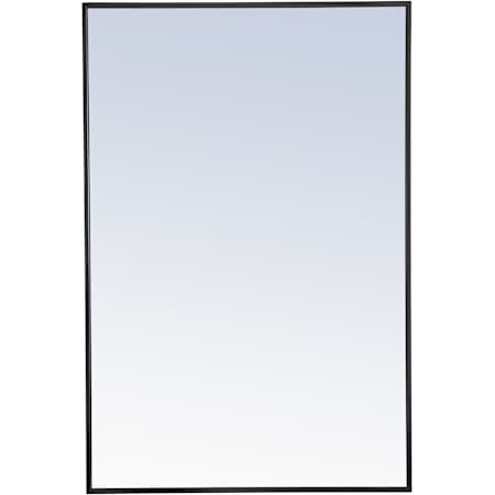 Elegant Lighting Vatinius 42" W x 28" H Traditional Rectangular Framed Bathroom Wall Mirror Black
