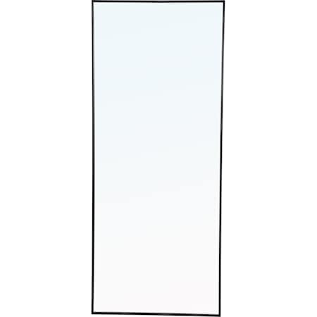 Elegant Lighting Vatinius 30" W x 72" H Rectangular Metal Framed Full Length Mirror Black