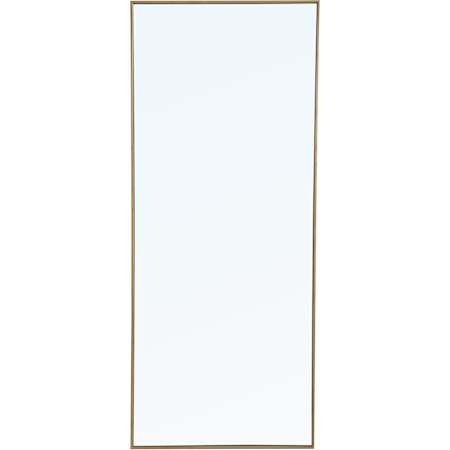 Elegant Lighting Vatinius 30" W x 72" H Rectangular Metal Framed Bathroom Mirror Brass