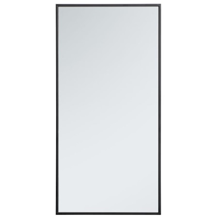 Elegant Lighting Vatinius 36" W x 18" H Traditional Rectangular Framed Bathroom Wall Mirror Black