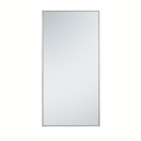 Elegant Lighting Vatinius 36" W x 18" H Traditional Rectangular Framed Bathroom Wall Mirror Silver