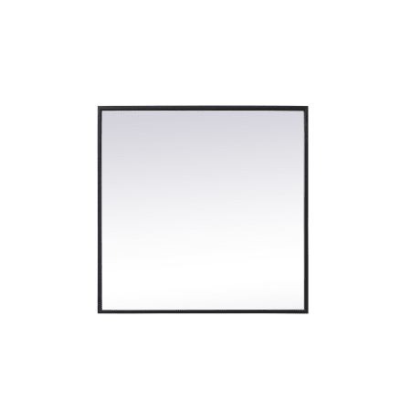 Elegant Lighting Eternity 24" W x 24" H Transitional Square Framed Bathroom Wall Mirror Black